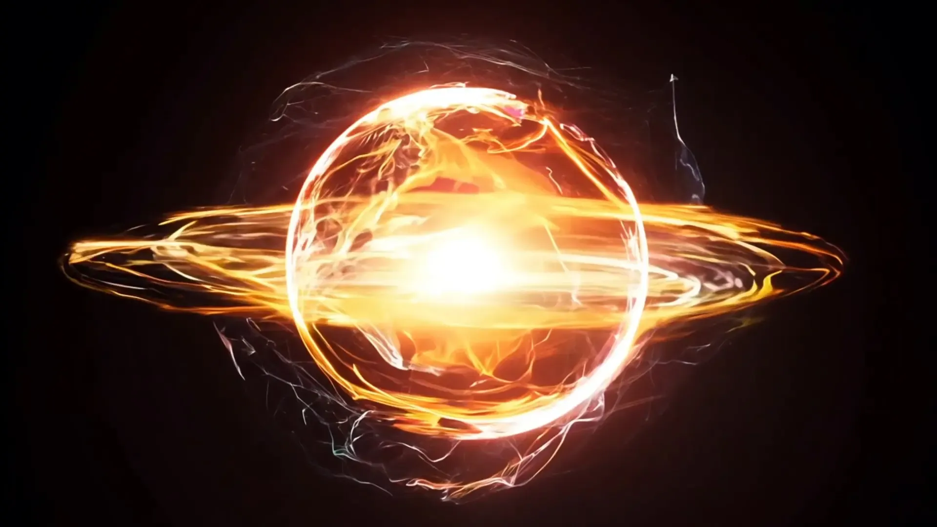 Powerful Fiery Orb Logo Animation Background